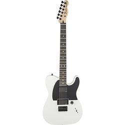 Foto van Fender jim root telecaster eb flat white elektrische gitaar met deluxe black tweed koffer
