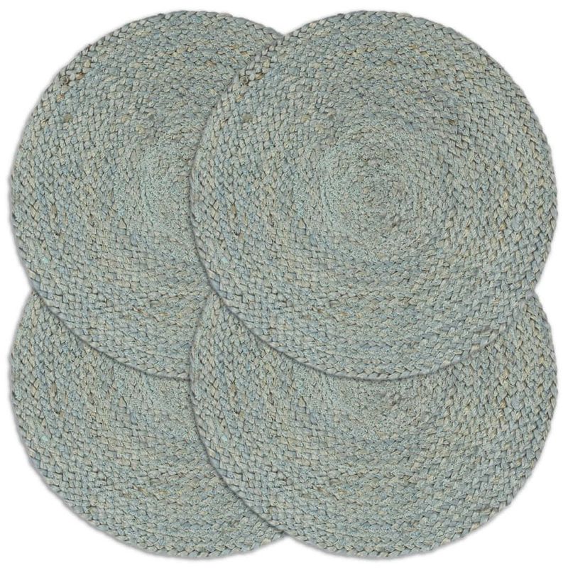 Foto van Vidaxl placemats 4 st rond 38 cm jute olijfgroen