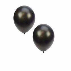 Foto van 10x stuks metallic zwarte ballonnen 36 cm - ballonnen