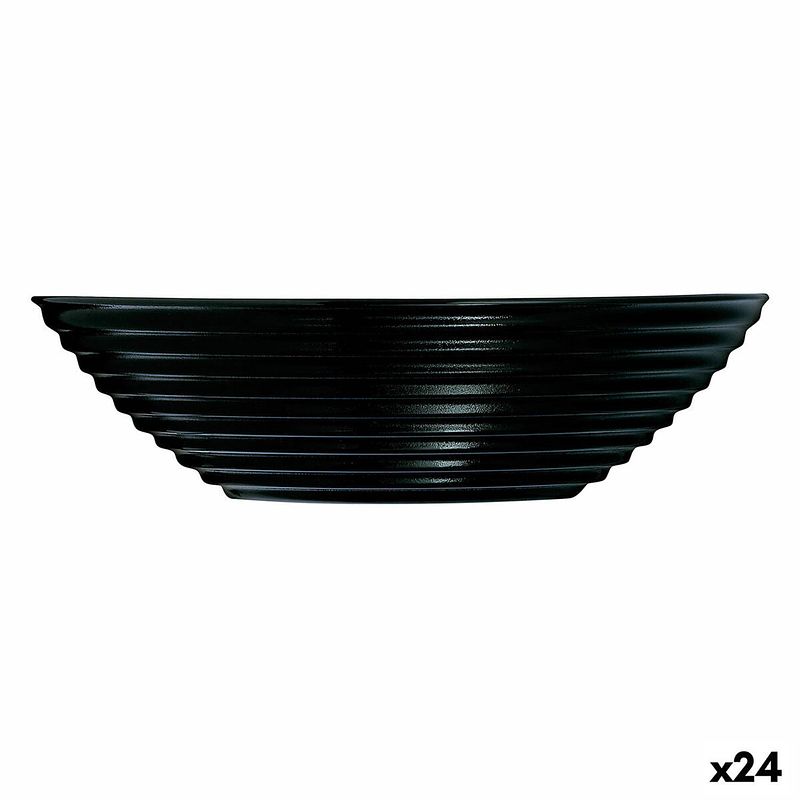 Foto van Kom luminarc harena zwart glas (16 cm) (24 stuks)