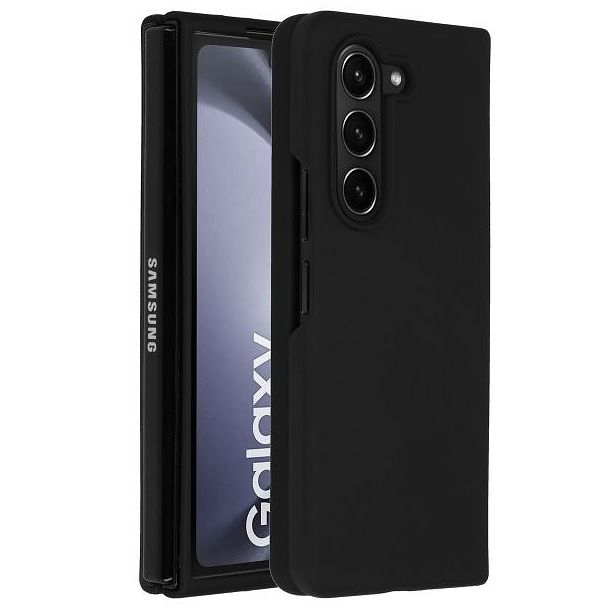 Foto van Accezz liquid silicone backcover samsung galaxy z fold 5 telefoonhoesje zwart