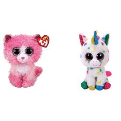 Foto van Ty - knuffel - beanie boo's - reagan cat & harmonie unicorn