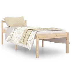 Foto van The living store bedframe - grenenhout - 205.5 x 95.5 x 70.5 cm - onbehandeld