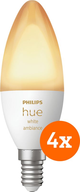 Foto van Philips hue white ambiance e14 4-pack