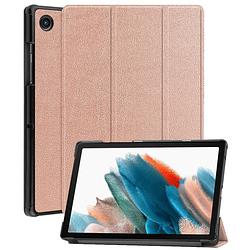 Foto van Basey samsung galaxy tab a8 hoesje kunstleer hoes case cover - rose goud