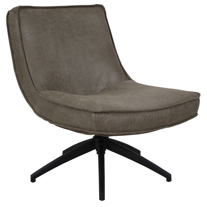 Foto van Dimehouse tommy fauteuil groen - industrieel - eco leer - zonder armleuning - draaibaar