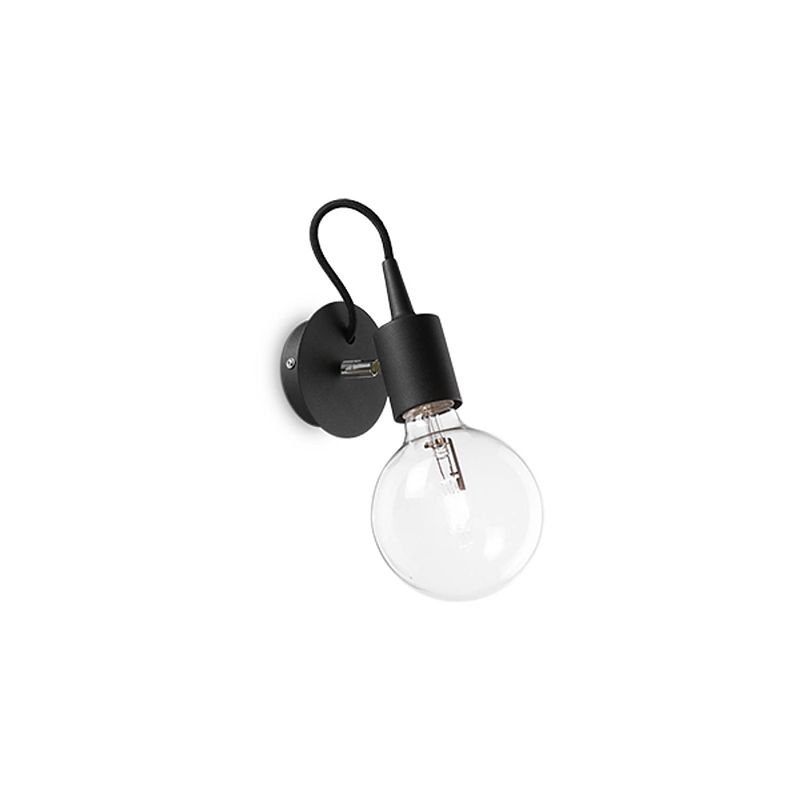 Foto van Ideal lux - edison - wandlamp - metaal - e27 - zwart