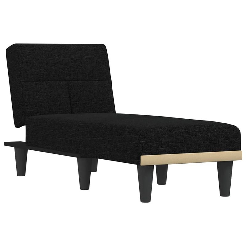 Foto van The living store chaise longue verstelbaar - 55x140x70 cm - zwart