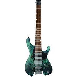 Foto van Ibanez q547pb cosmic blue low gloss 7-snarige headless elektrische gitaar met gigbag