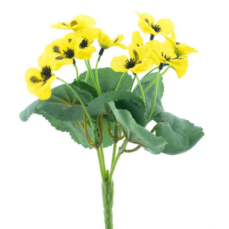 Foto van Pansy bush yellow 20 cm kunstbloemen