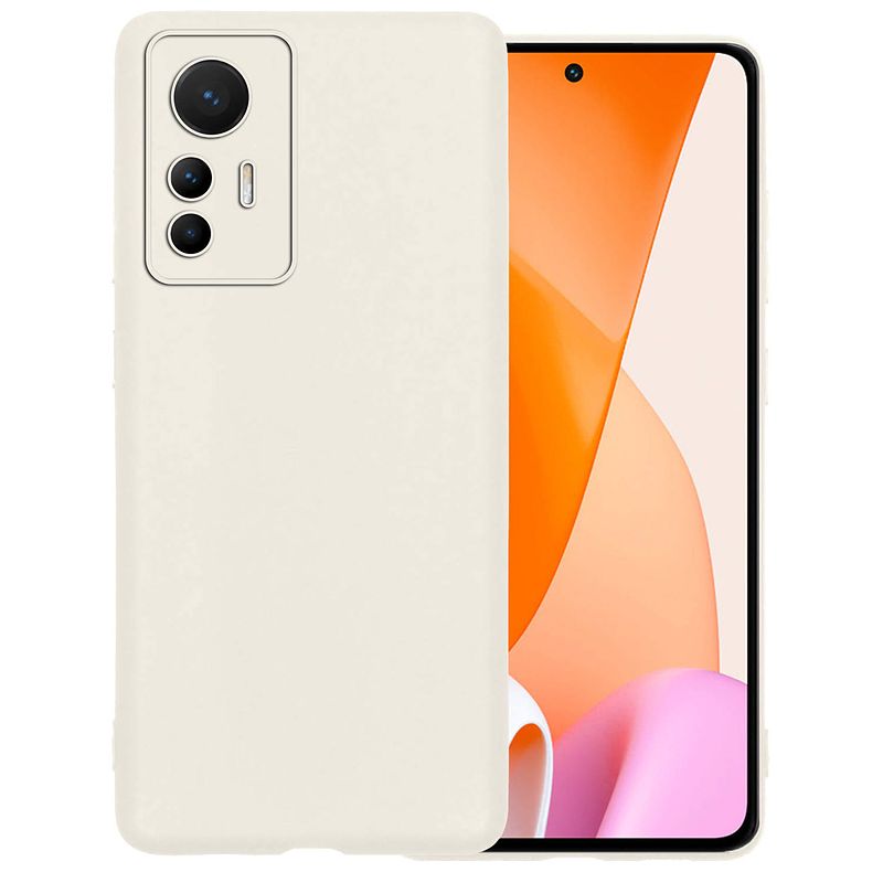 Foto van Basey xiaomi 12 lite hoesje siliconen back cover case - xiaomi 12 lite hoes silicone case hoesje - wit