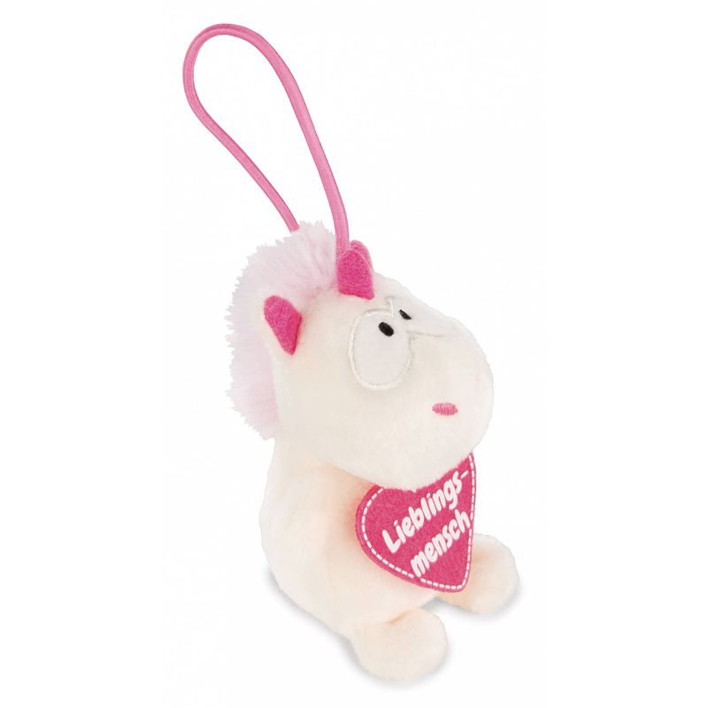 Foto van Nici knuffel unicorn theodor junior pluche 8 cm roze/wit