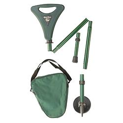 Foto van Classic canes wandelstok met zitje opvouwbaar - groen - verstelbaar - zithoogte 79 - 86 cm - loop hoogte 84 - 92 cm