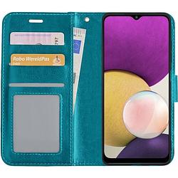 Foto van Basey samsung galaxy a22 5g hoesje book case kunstleer cover hoes - turquoise