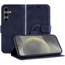 Foto van Just in case premium wallet case voor samsung s24 telefoonhoesje blauw