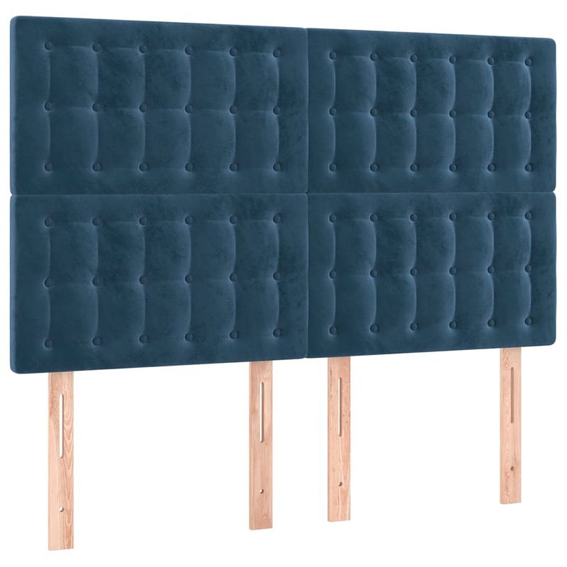 Foto van Vidaxl hoofdborden 4 st 72x5x78/88 cm fluweel donkerblauw