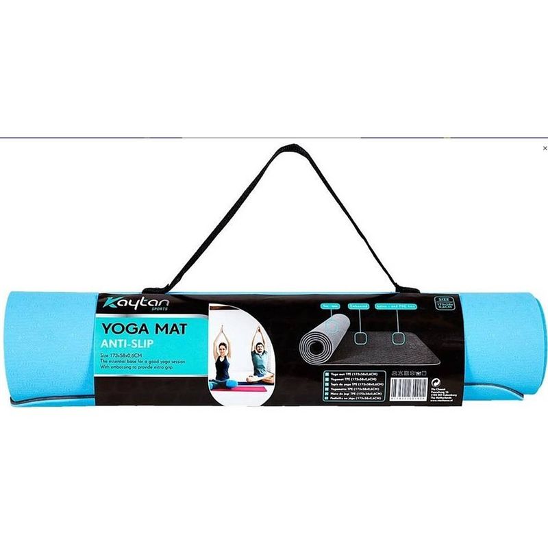 Foto van Universele yogamat - fitness mat - li blauw 173 x 58 x 0,6cm