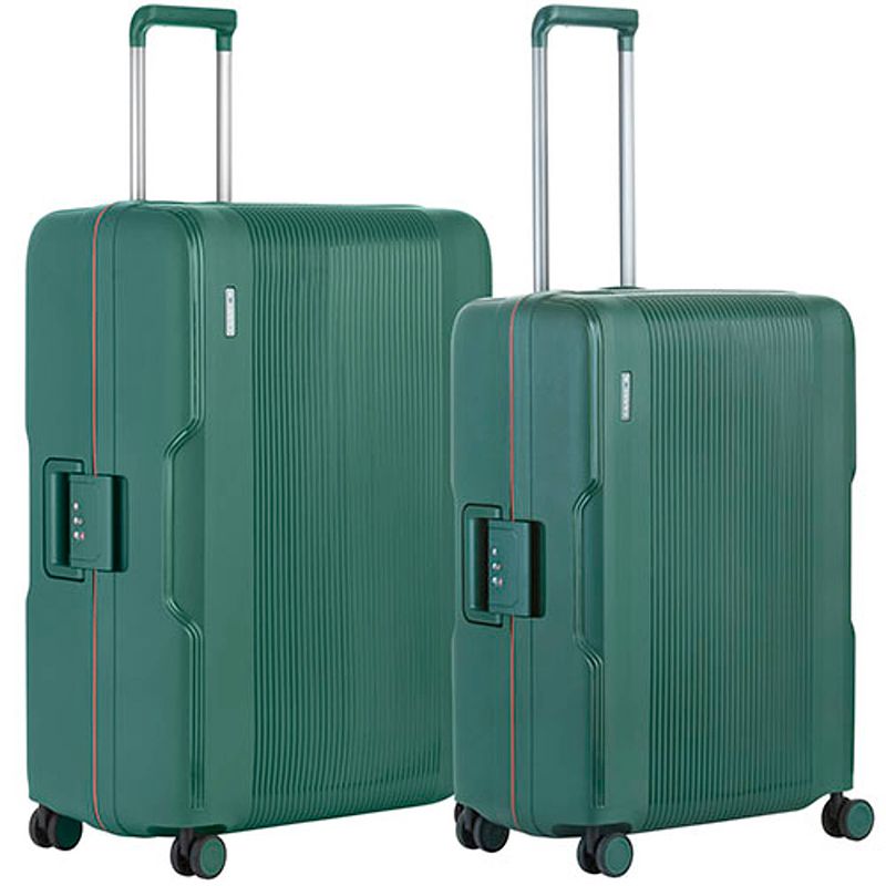 Foto van Carryon protector luxe kofferset - tsa trolleyset m+l formaat met 4-delige packer set - kliksloten - groen