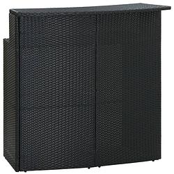 Foto van Vidaxl tuinbartafel 120x55x110 cm poly rattan zwart