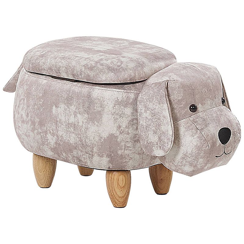 Foto van Beliani doggy - hocker-beige-fluweel