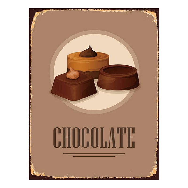 Foto van Clayre & eef tekstbord 25x33 cm bruin ijzer chocolade sweets wandbord bruin wandbord