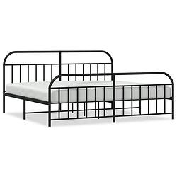 Foto van Vidaxl bedframe met hoofd- en voeteneinde metaal zwart 200x200 cm