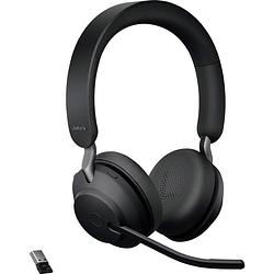 Foto van Jabra evolve2 65 uc over ear headset bluetooth telefoon stereo zwart noise cancelling volumeregeling, indicator voor batterijstatus, microfoon uitschakelbaar