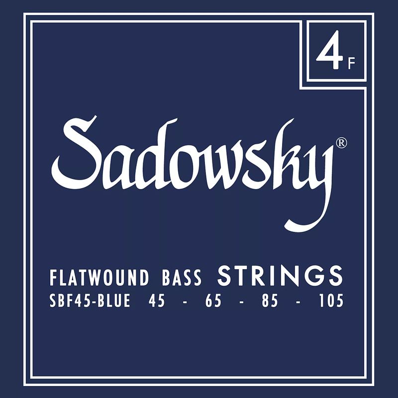 Foto van Sadowsky blue label sbf 45 stainless steel flatwound 45-105 snarenset voor elektrische basgitaar