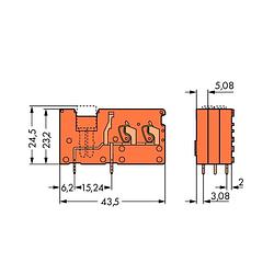 Foto van Wago 742-176 veerkrachtklemblok 2.50 mm² aantal polen 1 oranje 200 stuk(s)