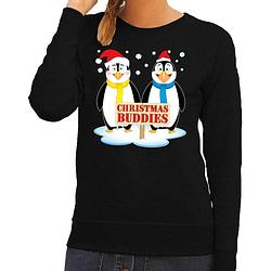 Foto van Foute kersttrui / sweater pinguin vriendjes zwart voor dames - kersttruien xl (42)