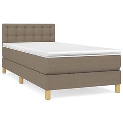 Foto van The living store boxspringbed - comfort - bed en matras - 90 x 200 cm - taupe