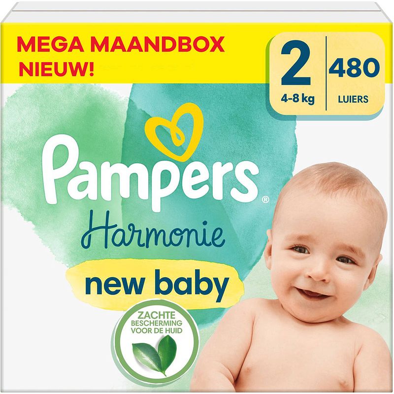 Foto van Pampers - harmonie - maat 2 - mega maandbox - 480 stuks - 4/8 kg