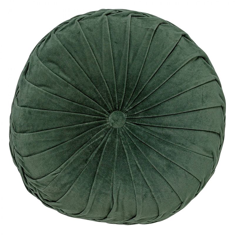 Foto van Dutch decor kaja - sierkussen rond velvet mountain view 40 cm - groen - groen