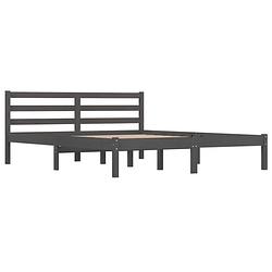 Foto van The living store houten bedframe - grijs - 205.5 x 155.5 x 69.5 cm - massief grenenhout