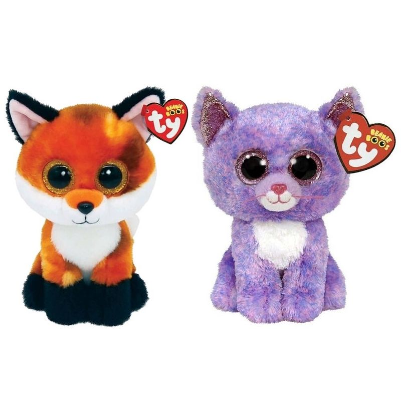 Foto van Ty - knuffel - beanie boo'ss - fox & cassidy cat