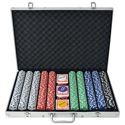 Foto van Vidaxl pokerset met 1000 chips aluminium