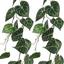 Foto van 2x stuks klimop/hedera kunst slinger/hangplant - 115 cm - groen - kunstplanten