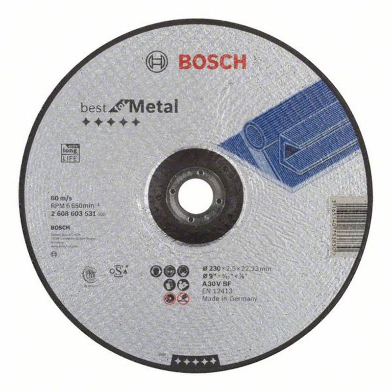 Foto van Bosch accessories bosch 2608603531 doorslijpschijf gebogen 180 mm 22.23 mm 1 stuk(s)