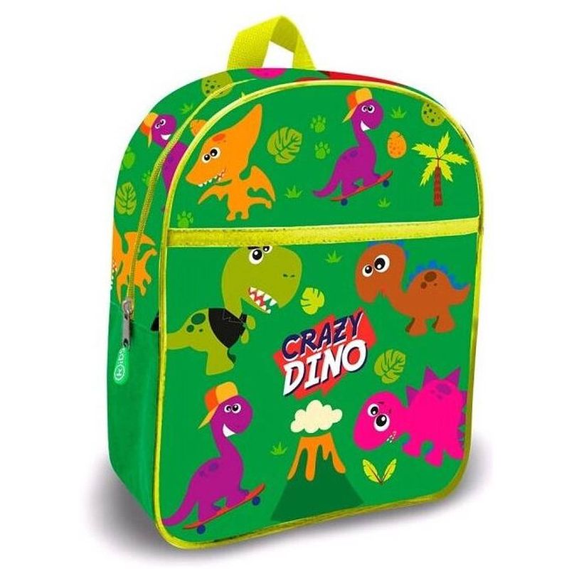 Foto van Kids licensing schooltas crazy dino 30 cm polyester groen