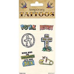Foto van Punk tattoos 6 stuks - verkleed tatoeages