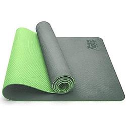 Foto van Yogamat groen-lime, fitnessmat,, gymnastiekmat pilatesmat, sportmat, 183 x 61 x 0,6 cm