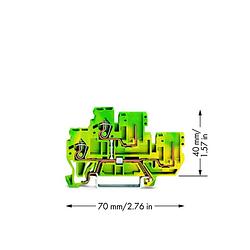 Foto van Wago 870-107 basisklem 2-etages 5 mm spanveer toewijzing: terre groen, geel 50 stuk(s)