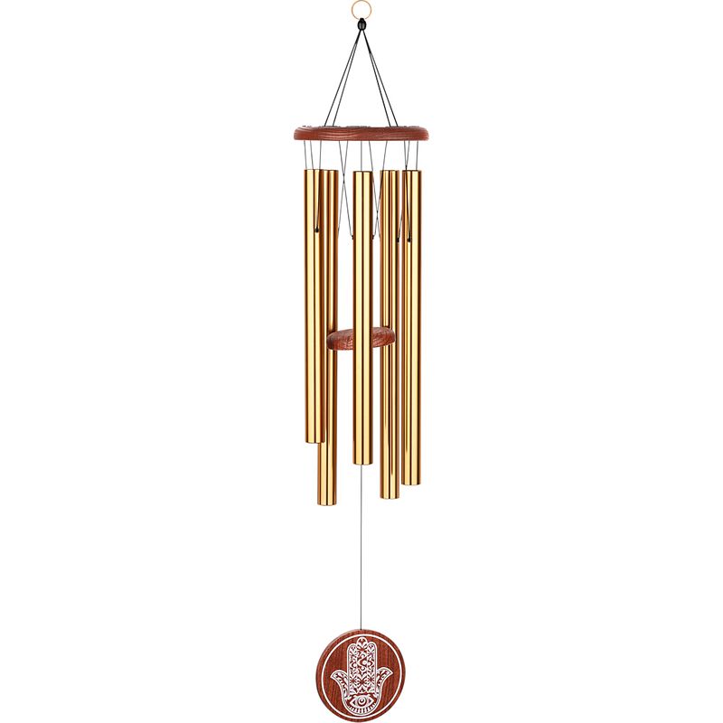 Foto van Meinl hmc36b meditation chime hamsa bronze windchime met 5 staafjes