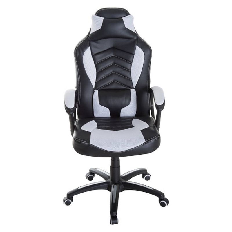 Foto van Ergonomische bureaustoel - gamestoel - gamechair - massage functie - warmtefunctie - kunstleer - zwart/wit