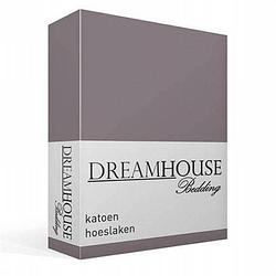 Foto van Dreamhouse bedding katoen hoeslaken - 100% katoen - lits-jumeaux (180x200 cm) - grijs