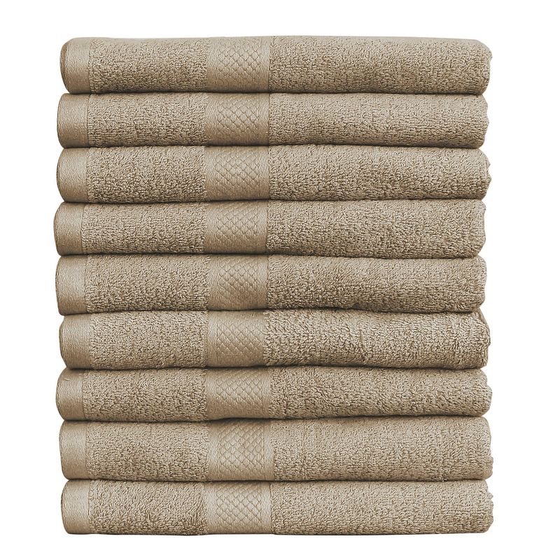 Foto van Seashell hotel collectie handdoek - 9 stuks - 50x100 - taupe