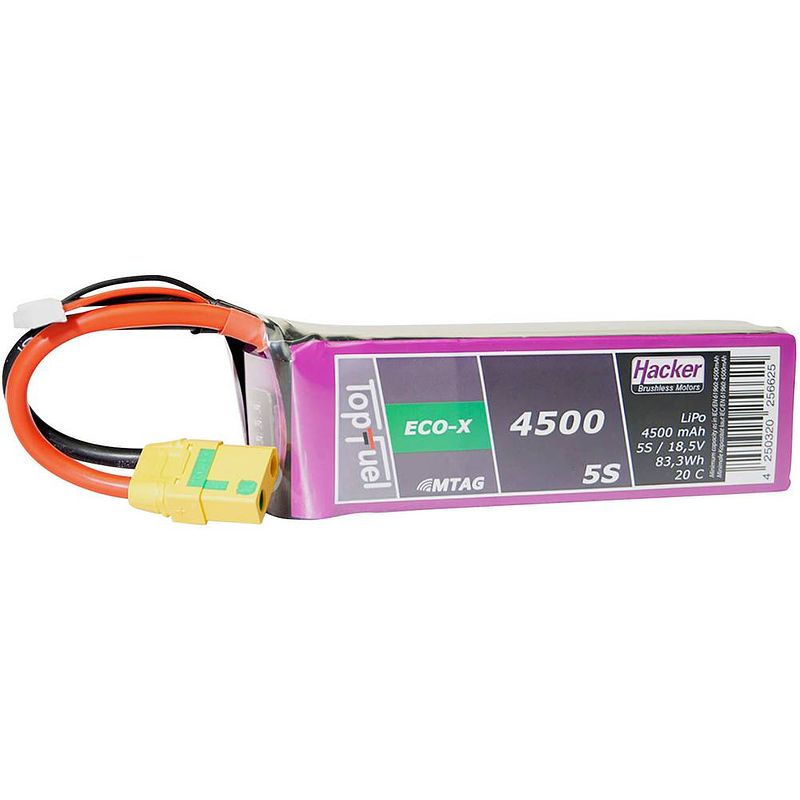 Foto van Hacker lipo accupack 18.5 v 4500 mah aantal cellen: 5 20 c softcase xt90