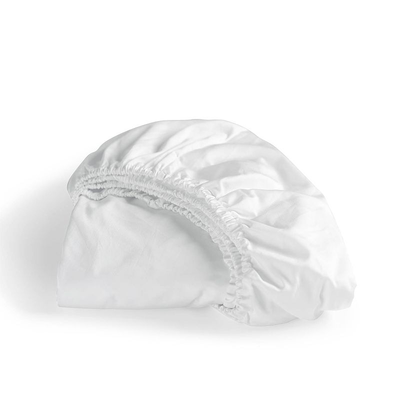 Foto van Cinderella sundays - hoeslaken (tot 35 cm) - satijn - 90x210 cm - white