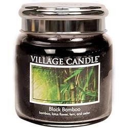 Foto van Village candle kaars black bamboo 9,5 x 11 cm wax zwart