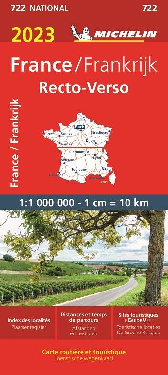 Foto van Michelin 722 frankrijk 2-zijdig (rv) 2023 - paperback (9782067258242)